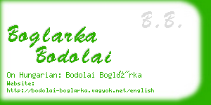 boglarka bodolai business card